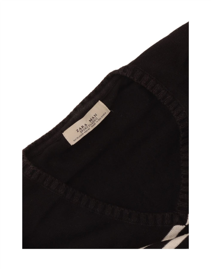 Zara muški pulover s V-izrezom XL crne pruge