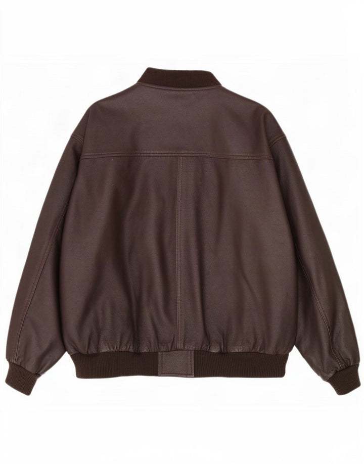 Vintage muška kožna jakna UK 42 XL smeđa