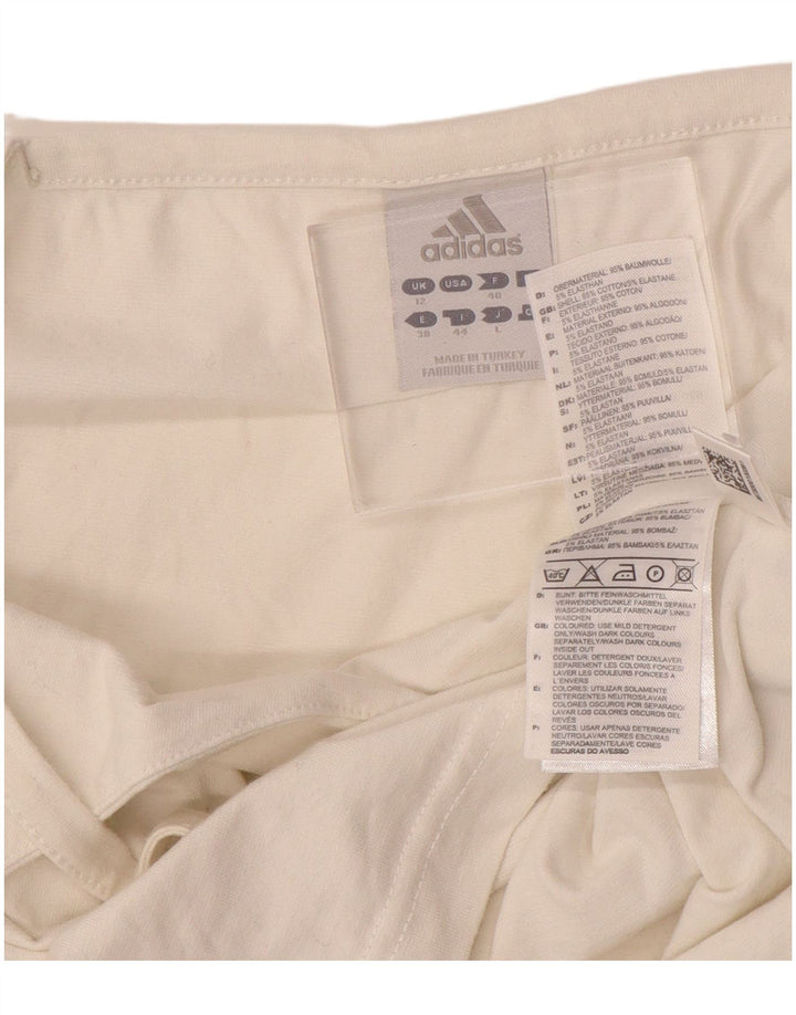 ADIDAS ženska majica s kratkim rukavima UK 12, srednje bijele boje, pamuk