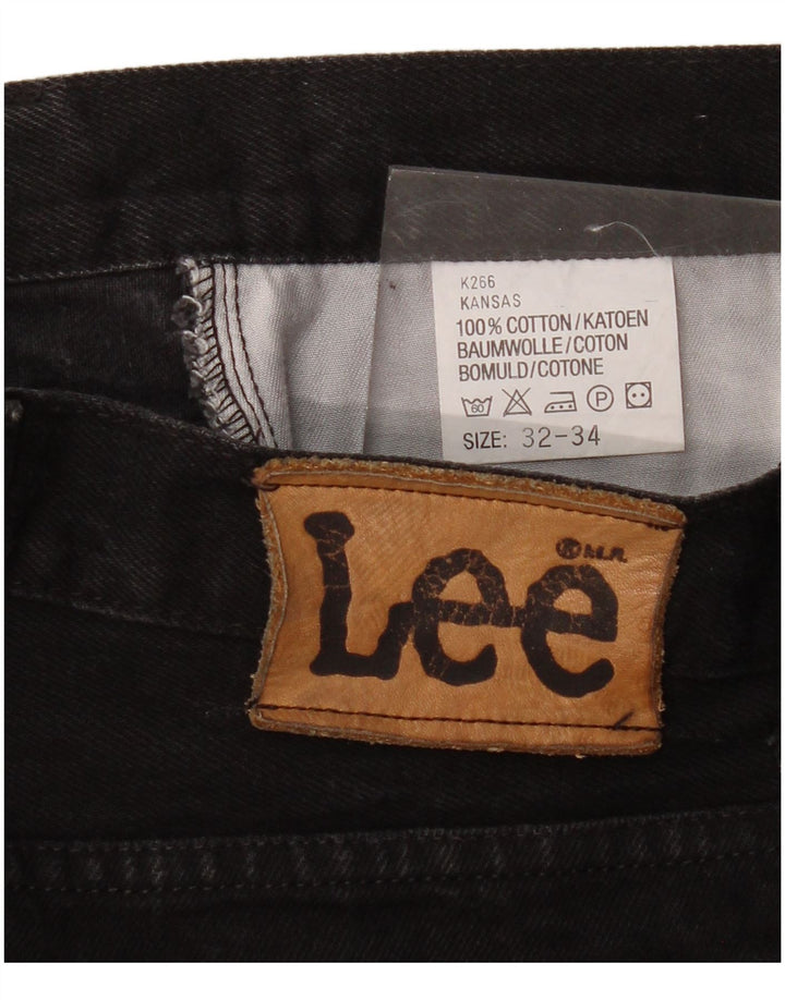 Lee Mens Kansas Straight Jeans W32 L30 Crni pamuk