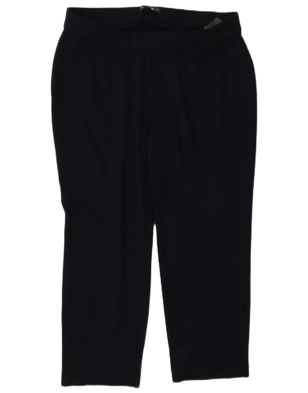 Marks & Spencer Womens Straight Casual Trousers UK 18 XL W38 L25 Navy Blue