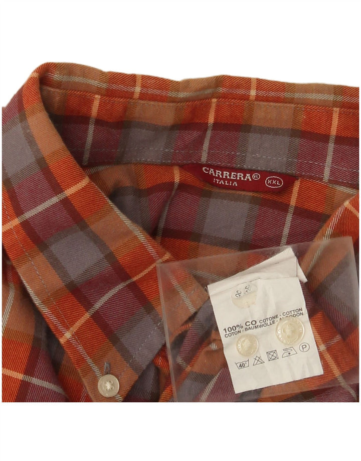 Carrera muška flanelska košulja 2XL, narančasti karirani pamuk