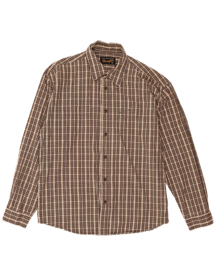 Wrangler muška flanelska košulja XL, smeđi karirani pamuk