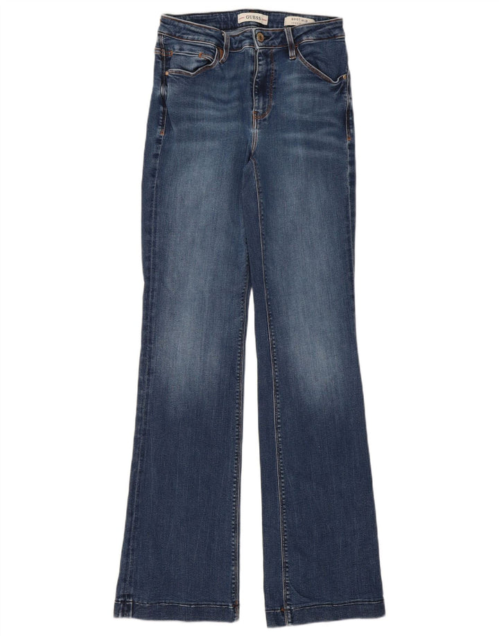 GUESS Womens Mid Rise Bootcut Jeans W28 L33 Blue Cotton