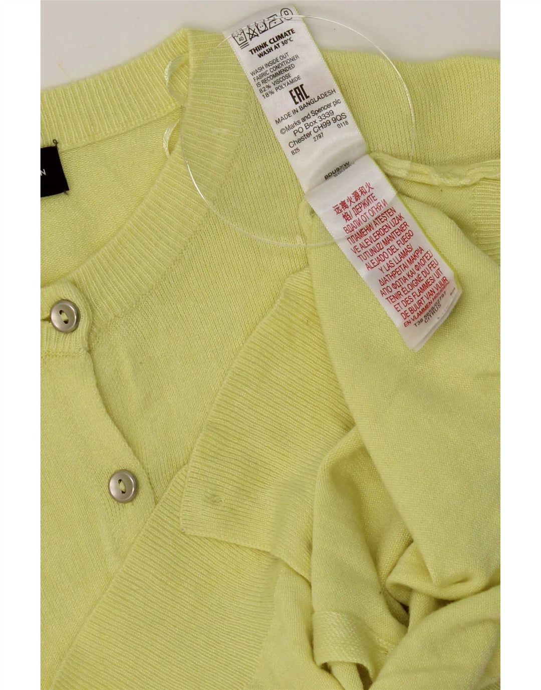 Marks & Spencer ženski kardigan pulover UK 12 Srednje žuta viskoza