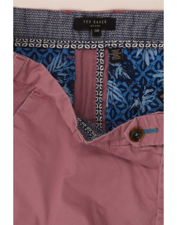 Ted Baker Muške obične chino kratke hlače W34 veliki ružičasti pamuk