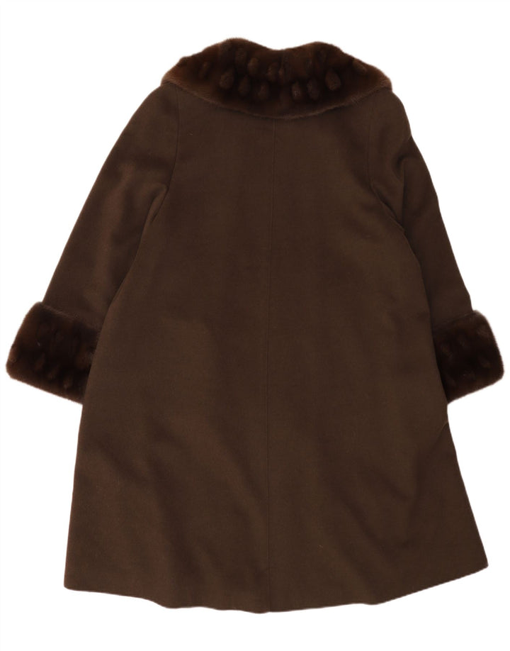 VINTAGE ženski preveliki kaput UK 14 Velika kaki vuna