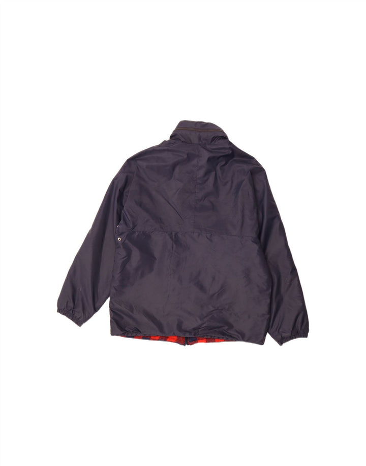 K-WAY Mens Hooded Windbreaker Jacket UK 36 Small Navy Blue Vintage K-Way and Second-Hand K-Way from Messina Hembry 