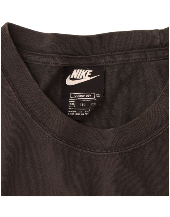NIKE Muška majica kratkih rukava širokog kroja 2XL, crni pamuk
