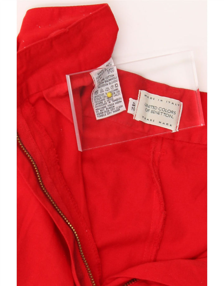 BENETTON Womens Pegged Chino Shorts IT 42 Medium W26  Red Cotton Vintage Benetton and Second-Hand Benetton from Messina Hembry 