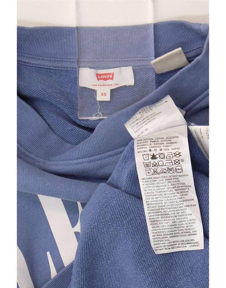 Levi's ženska prekomjerna majica s kratkim crtama UK 6 XS, plavi pamuk