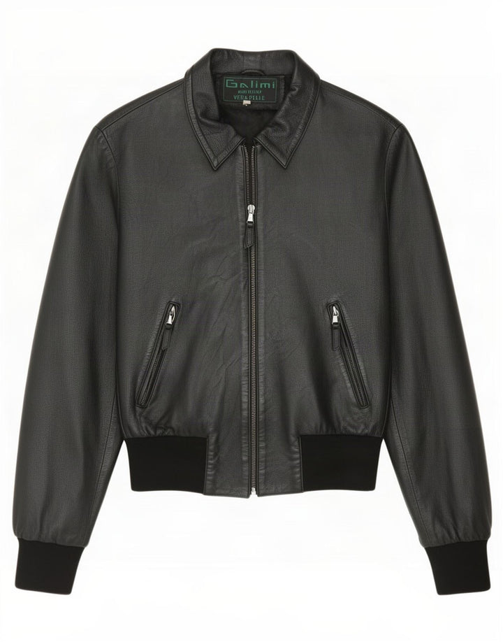 Vintage ženska bomber kožna jakna IT 44 srednje crna
