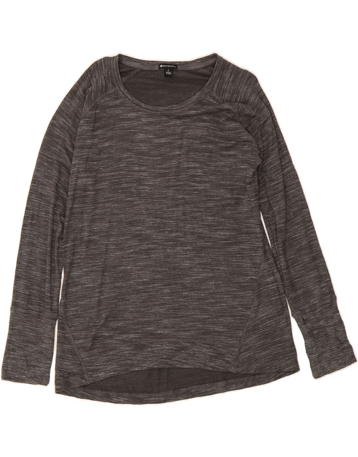 CHAMPION Mens Top Long Sleeve Large Grey Pinstripe Rayon Vintage Champion and Second-Hand Champion from Messina Hembry 