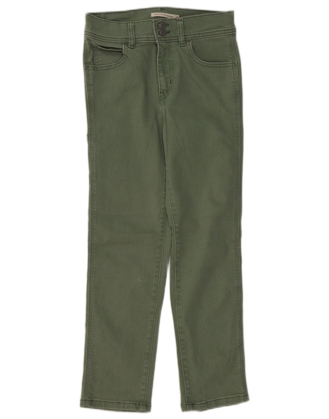 LEVI'S Ženske 724 kratke ravne traperice visokog struka W25 L25 Zeleni pamuk