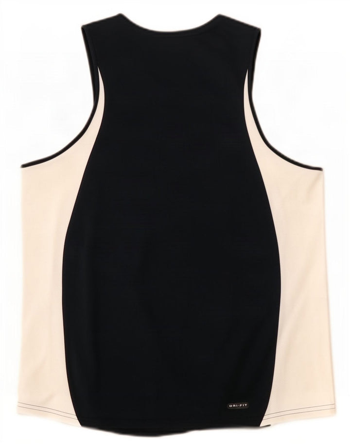 Nike Dri Fit Vest Top Medium Navy Blue Colourblock Poliester