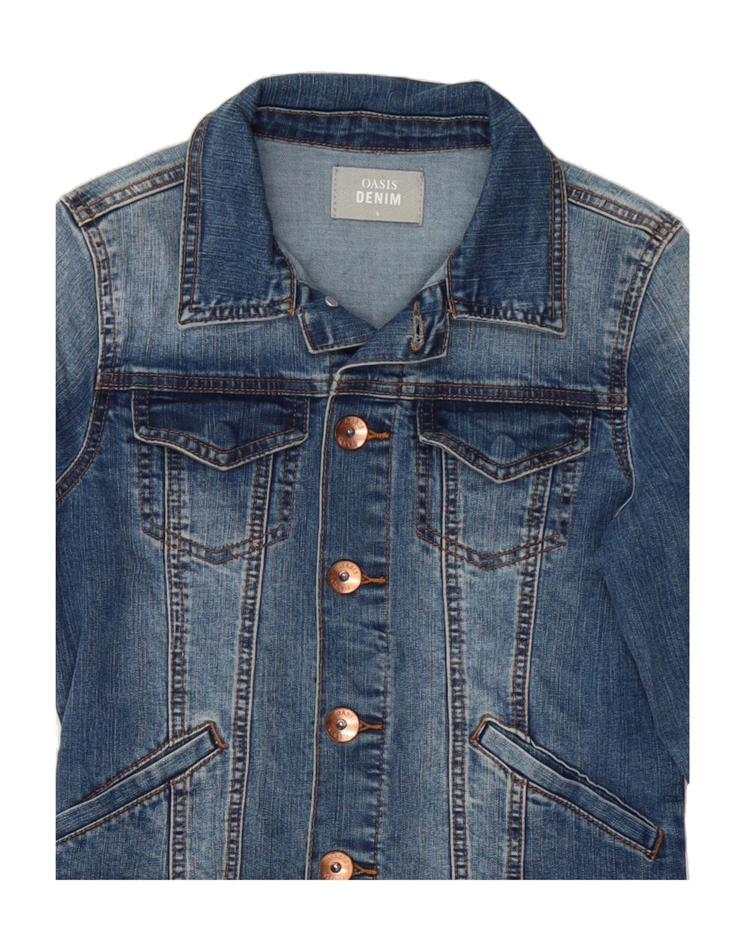 OASIS Womens Denim Jacket UK 6 XS Blue Cotton Vintage Oasis and Second-Hand Oasis from Messina Hembry 