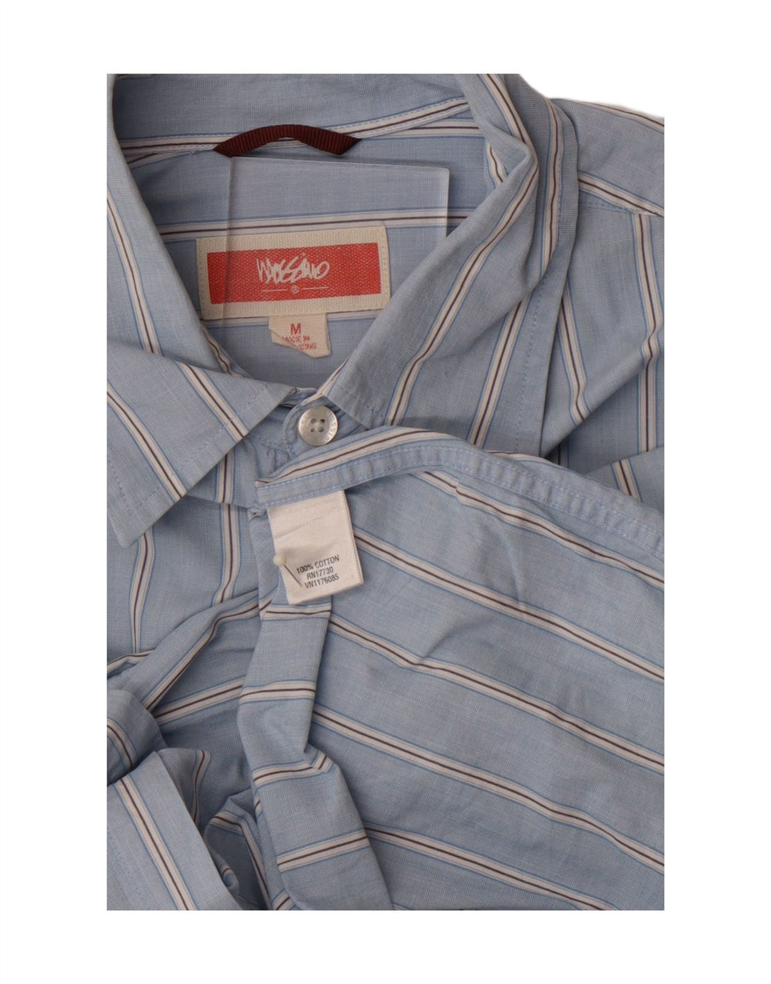 MOSSIMO Mens Shirt Medium Blue Striped Cotton