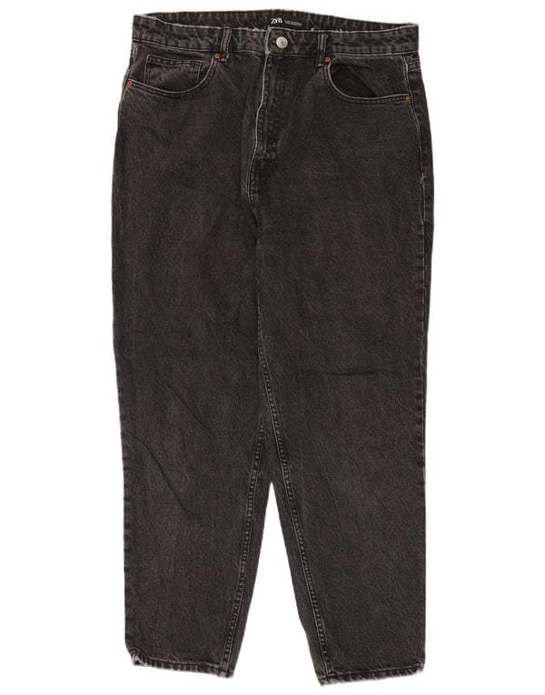 Zara ženske sužene traperice EU 46 2XL W36 L28 crni pamuk