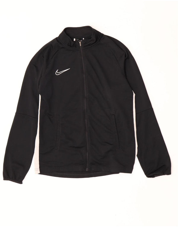 Nike Boys Tracksuit Top Jacket 13-14 Years XL Black Colourblock Polyester