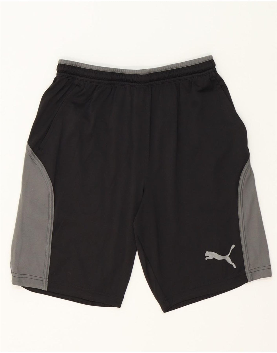 PUMA Mens Sport Shorts Small  Black Colourblock Polyester Vintage Puma and Second-Hand Puma from Messina Hembry 