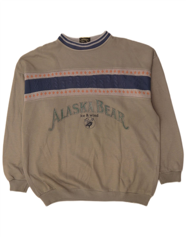 Vintage muška majica s grafičkim motivima XL, siva akrilna boja