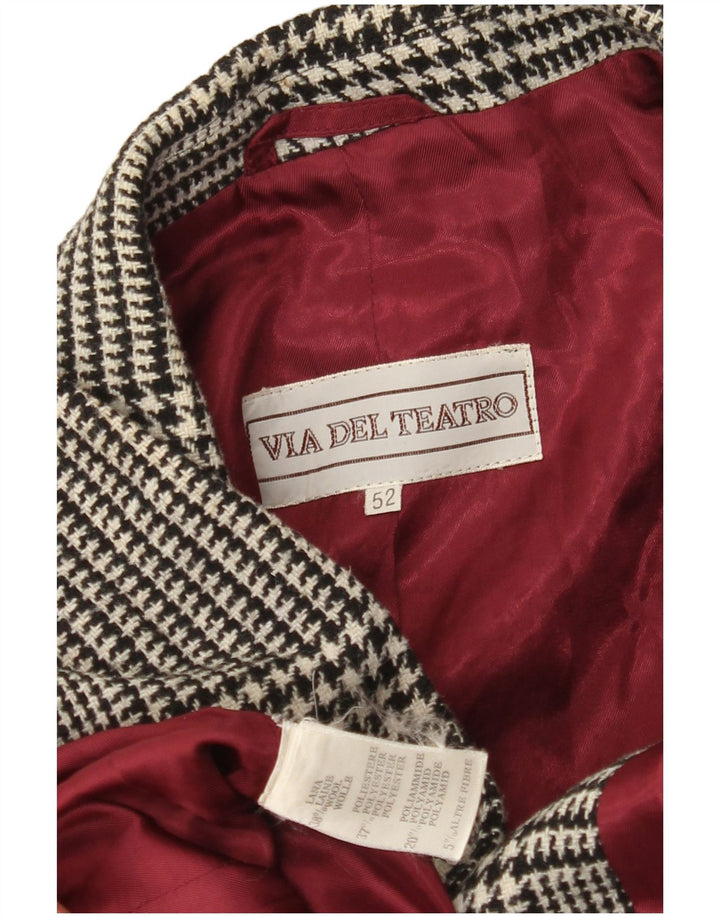 VINTAGE muška jakna sa 2 gumba IT 52 XL crna vuna u obliku ptičje zube