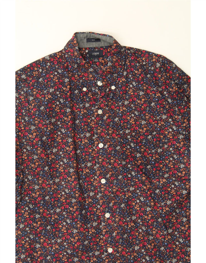 J. CREW Mens Slim Shirt Medium Multicoloured Floral Cotton Vintage J. Crew and Second-Hand J. Crew from Messina Hembry 