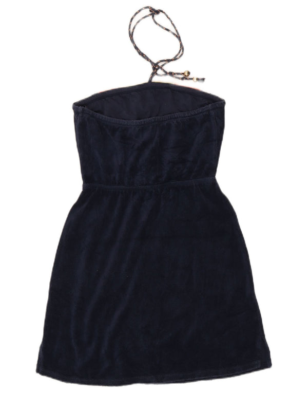 Juicy Couture ženska haljina s halterima od velura UK 16 velika tamnoplava boja