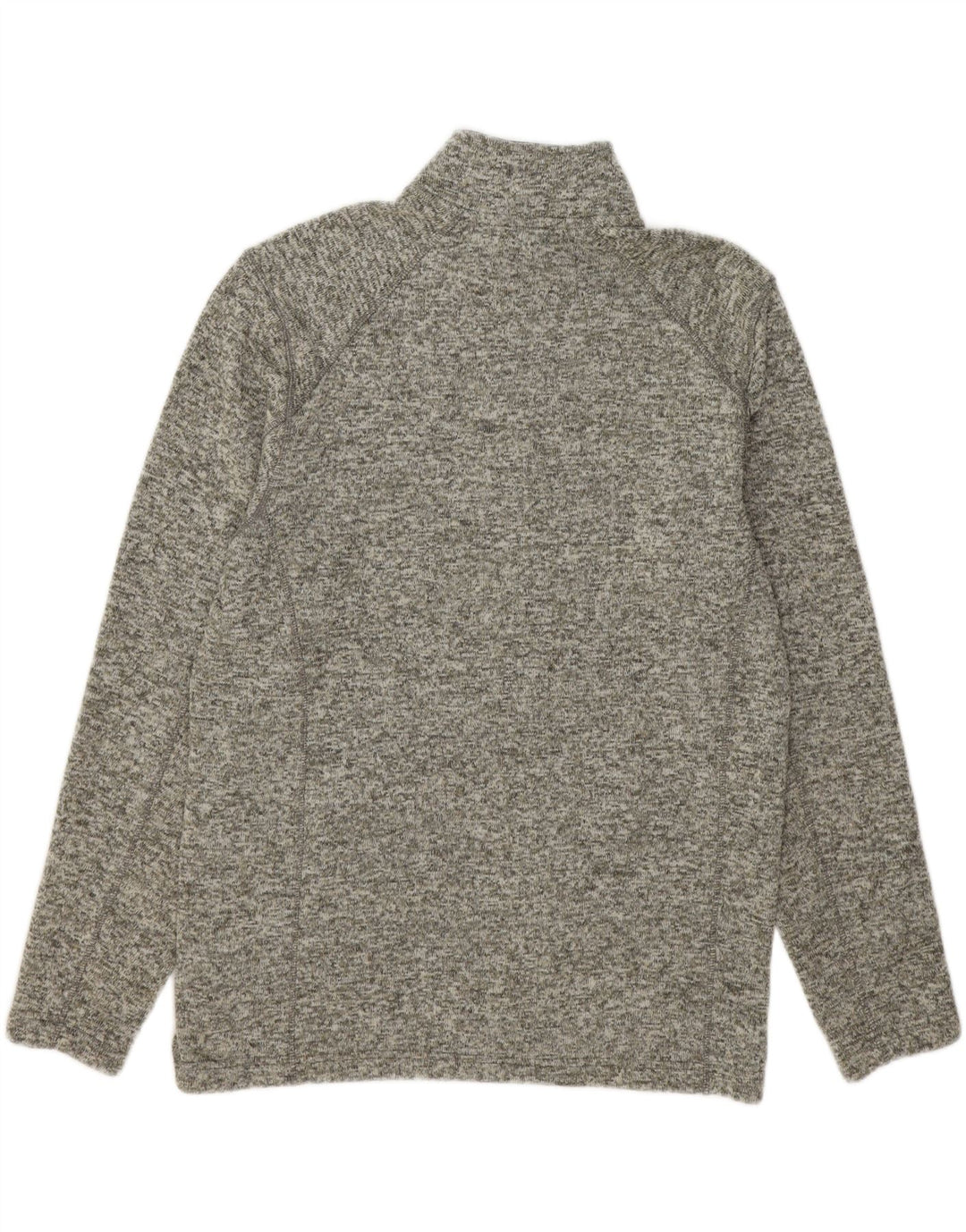 EDDIE BAUER Mens Zip Neck Sweatshirt Jumper Large Grey Flecked Polyester Vintage Eddie Bauer and Second-Hand Eddie Bauer from Messina Hembry 