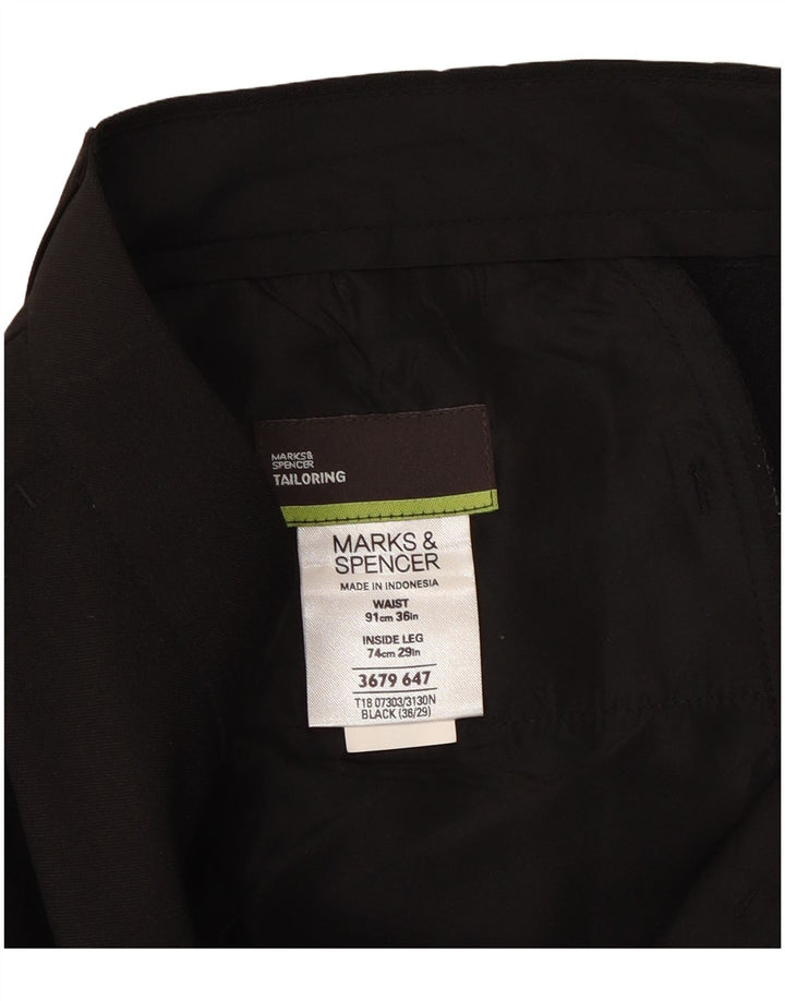 Marks & Spencer muške ravne chino hlače W36 L29 crni poliester