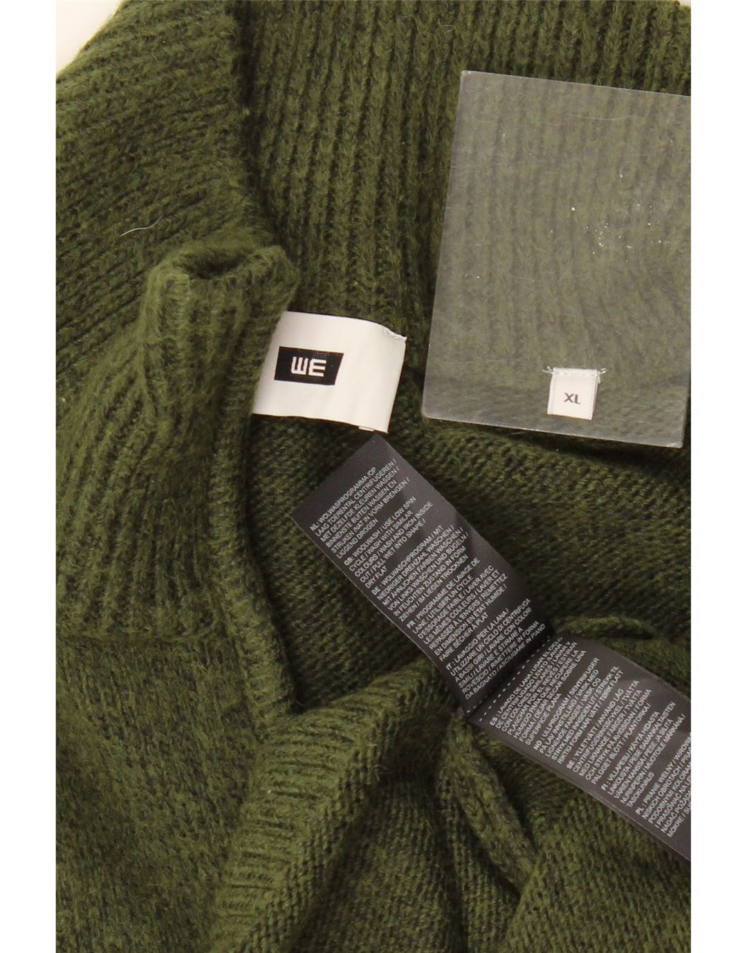 WE Muški džemper s izrezom s patentnim zatvaračem XL kaki Fair Isle vuna