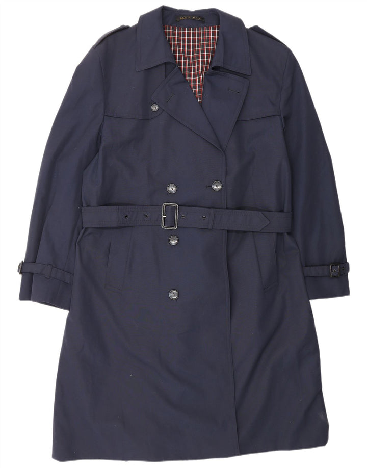 DRIWAY Womens Trench Coat UK 18 XL Navy Blue Polyester