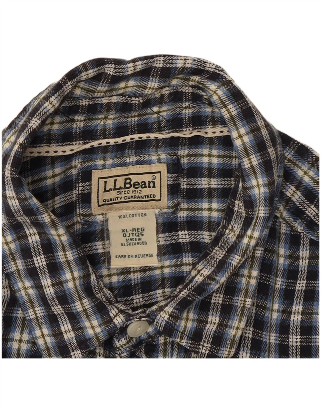 L.L.BEAN Muška flanelska košulja XL tamnoplavi karirani pamuk