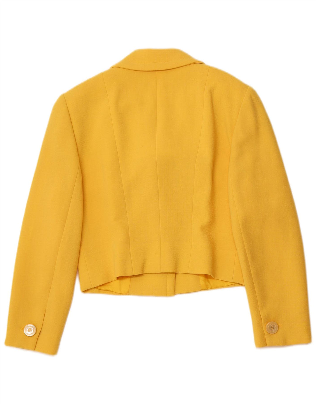 VINTAGE Ženska dvodijelna suknja s 4 gumba IT 44 Srednja W26 Žuta vuna