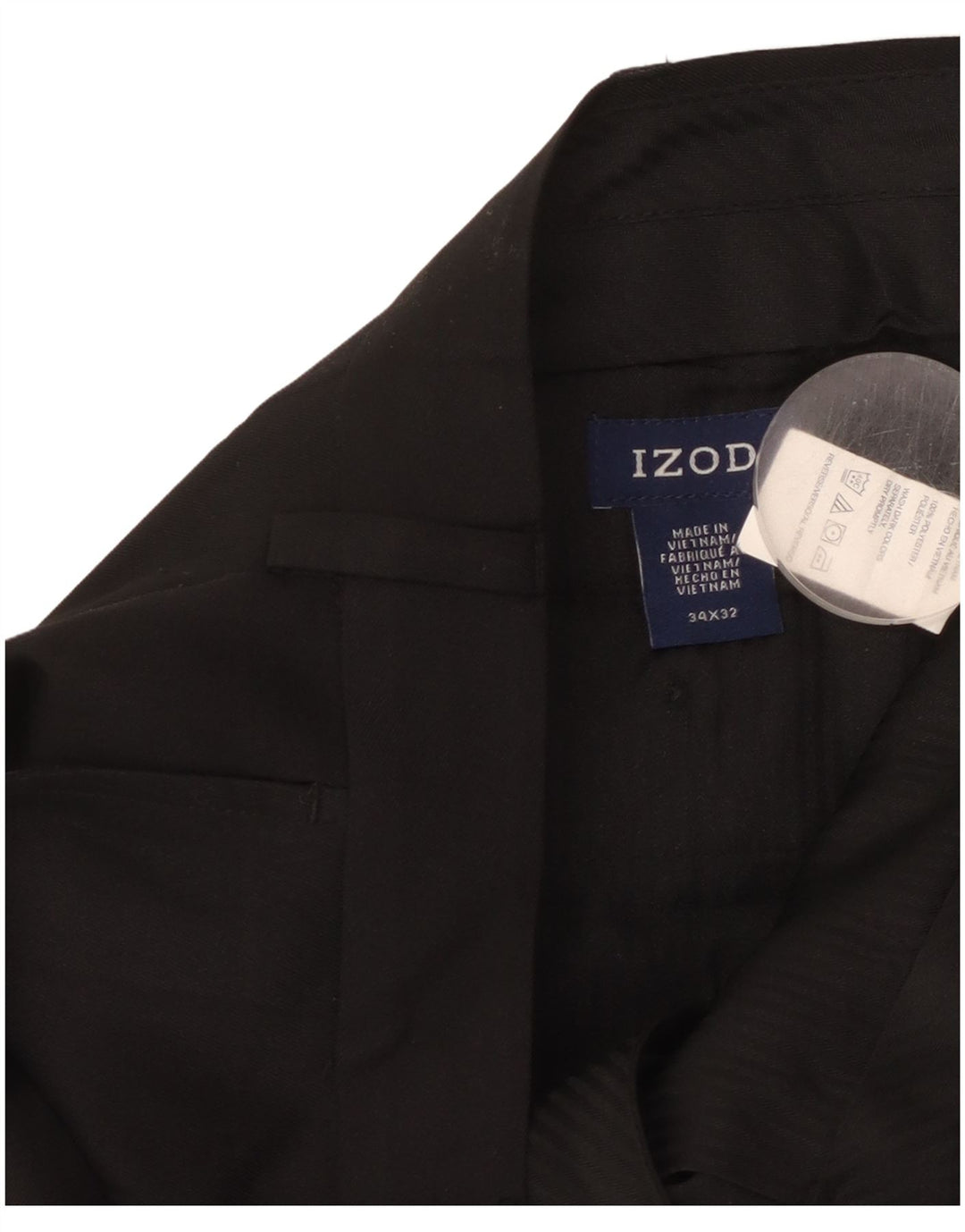 Izod muške ravne chino hlače W34 L32 crni poliester