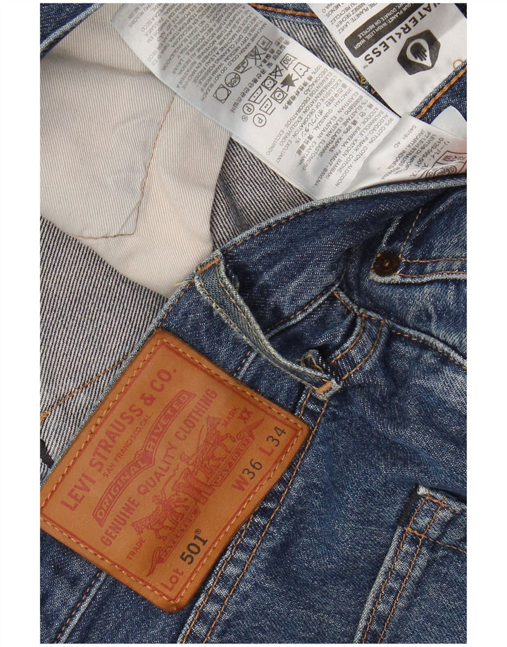 LEVI'S muške 501 ravne traperice W36 L34 plavi pamuk