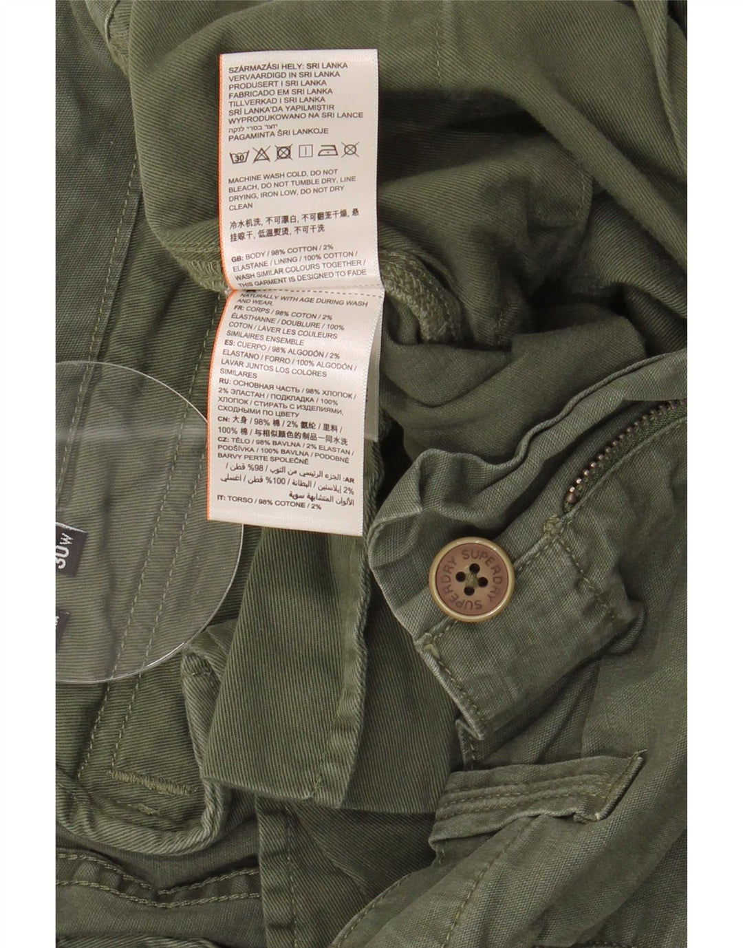 Superdry muške kargo kratke hlače W30 Srednje zeleni pamuk