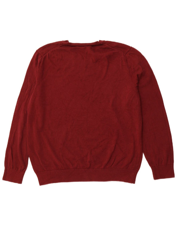 NAUTICA Muški džemper s V-izrezom, veliki kestenjasti pamuk