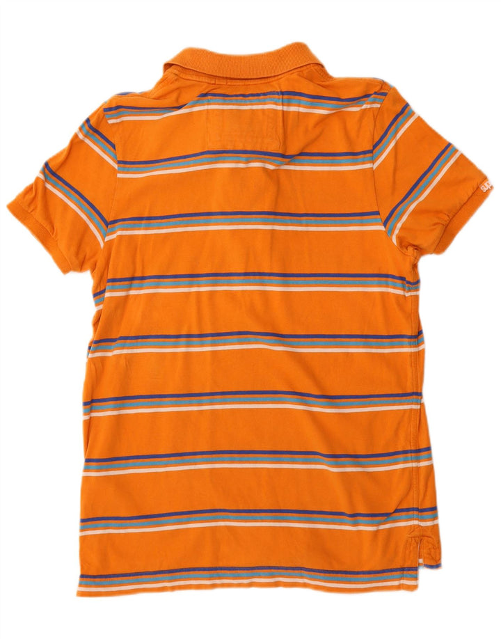 Superdry muška polo majica srednje narančaste pruge, pamuk
