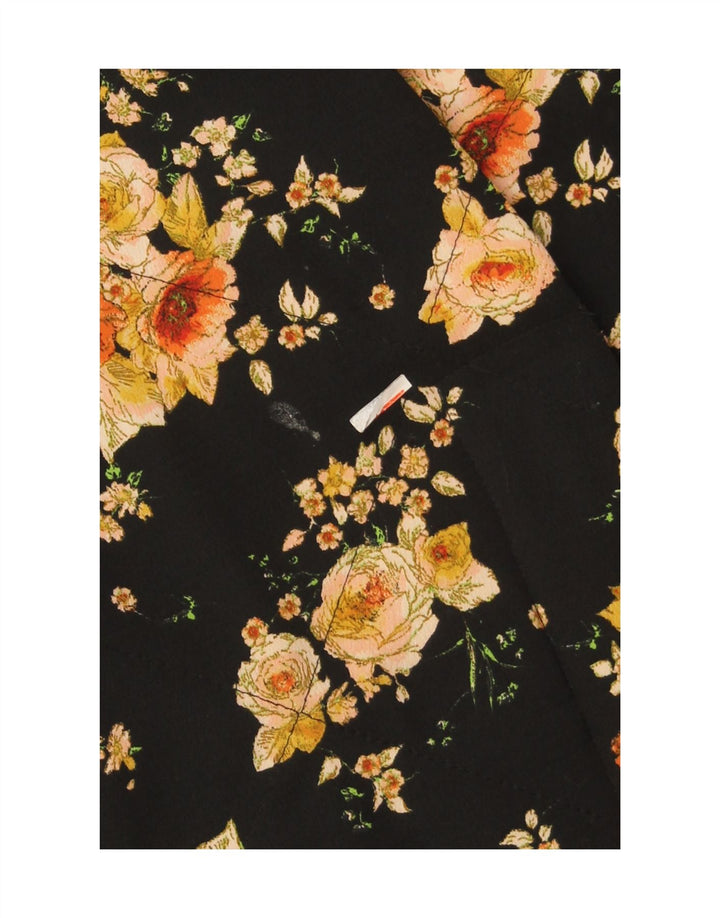 ZARA Womens Open Blazer Jacket UK 6 XS Black Floral Vintage Zara and Second-Hand Zara from Messina Hembry 