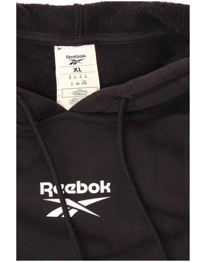 REEBOK muška majica s kapuljačom XL, crni pamuk