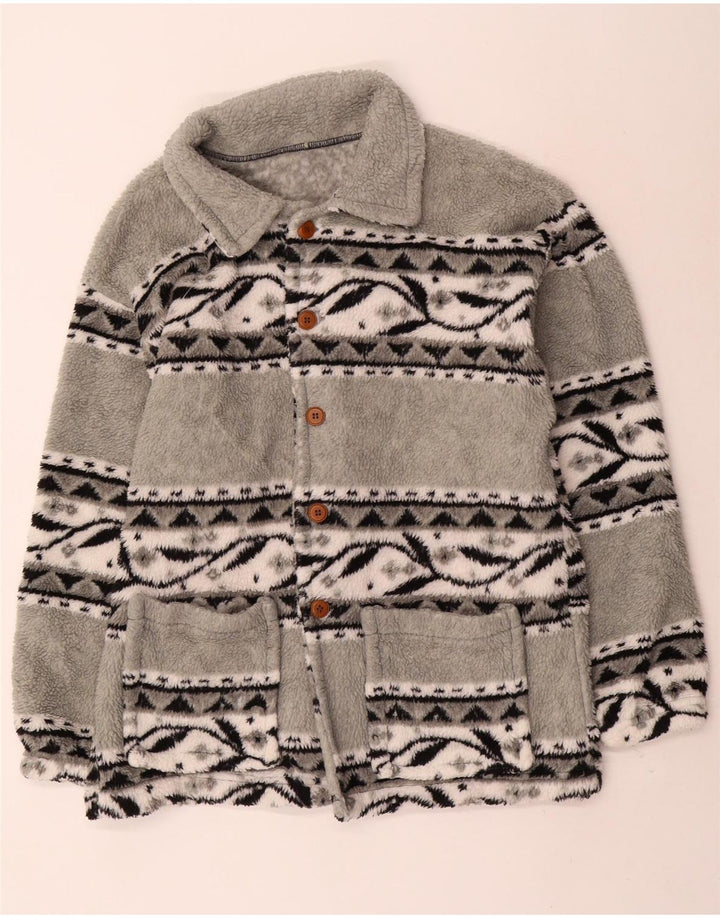 Vintage muška flis jakna UK 38 srednje siva Fair Isle