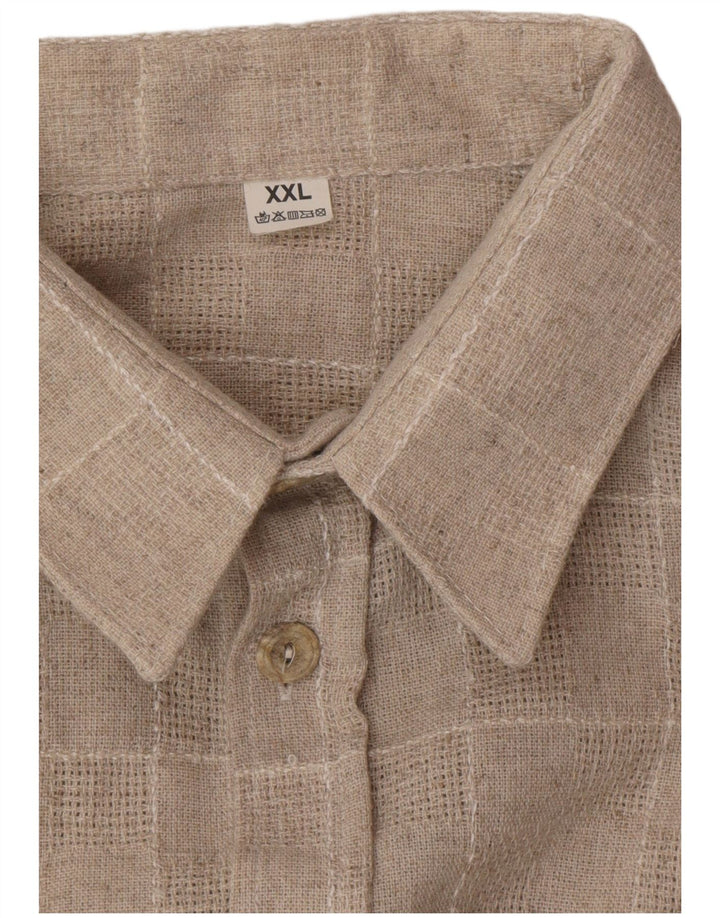 VINTAGE muška košulja 2XL bež karirano