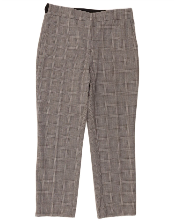 Zara ženske uske chino hlače velike W30 L27 sivi karirani poliester