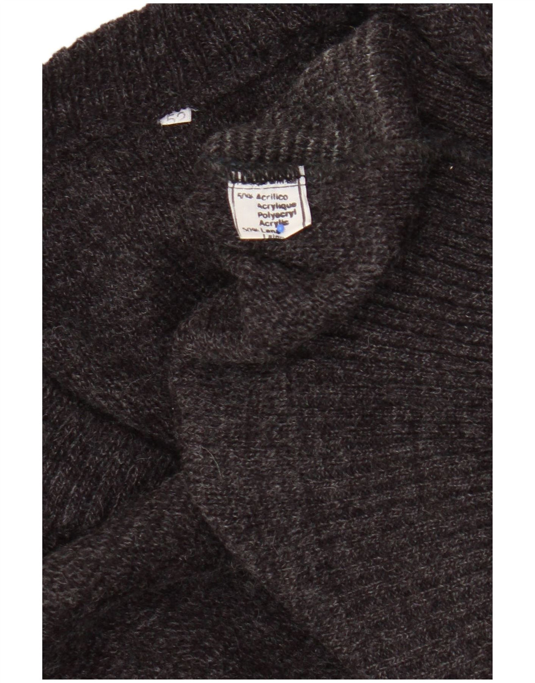 Vintage muški džemper s V-izrezom IT 52 Veliki sivi geometrijski akril