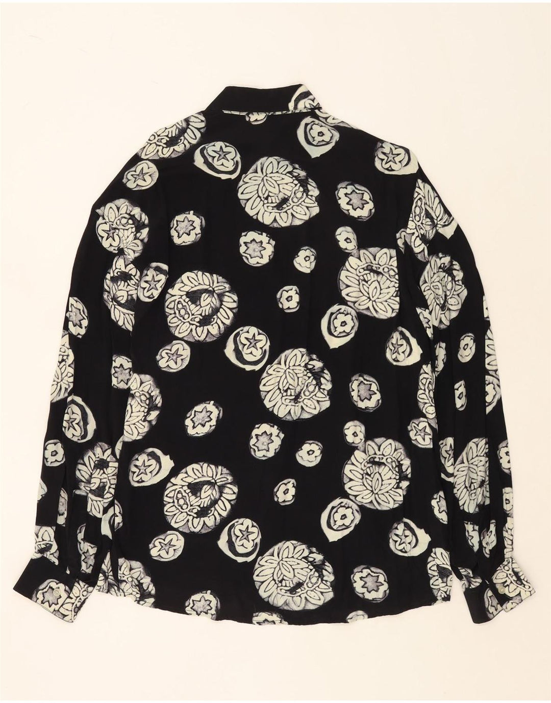 VINTAGE muška košulja velika crna cvjetna viskoza