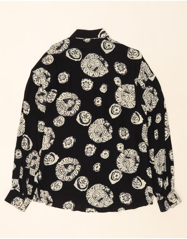 VINTAGE muška košulja velika crna cvjetna viskoza