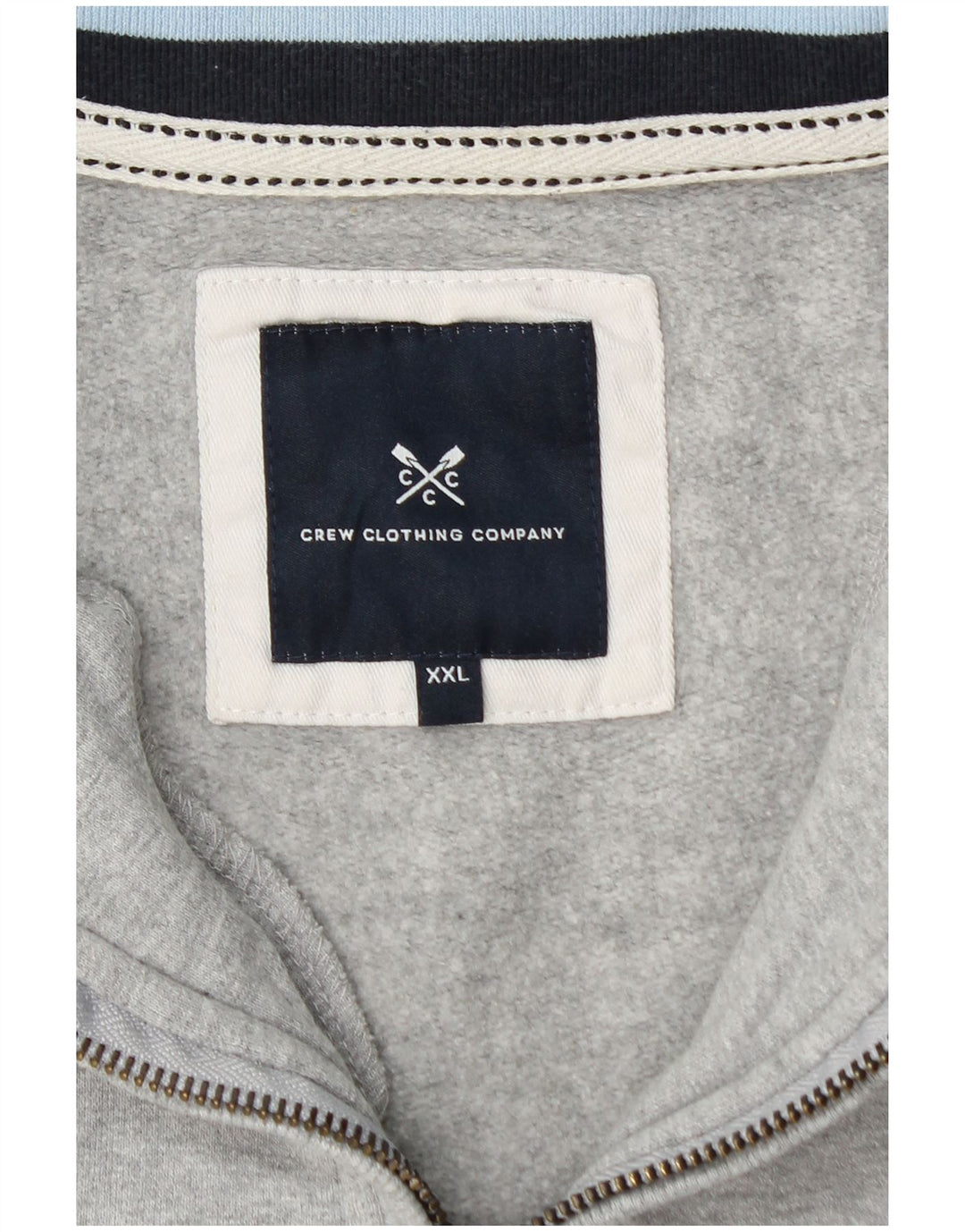 CREW CLOTHING Ženska majica s izrezom s patentnim zatvaračem UK 20 2XL Sivi pamuk