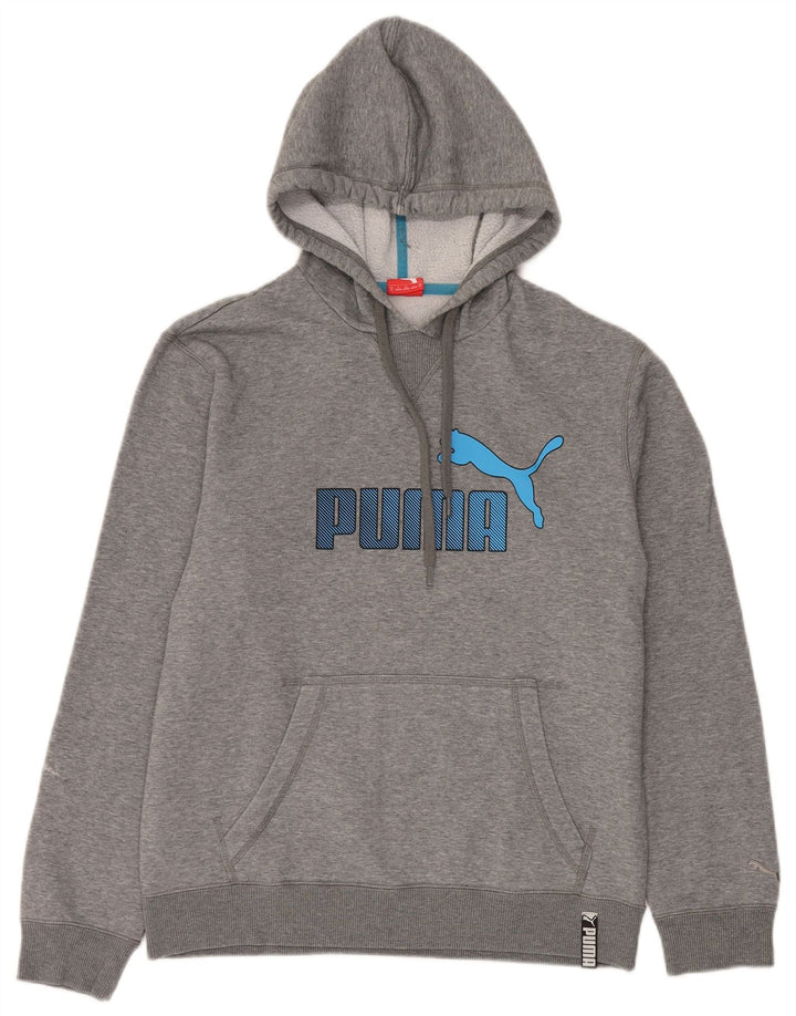 Puma muška majica s kapuljačom srednje sive boje