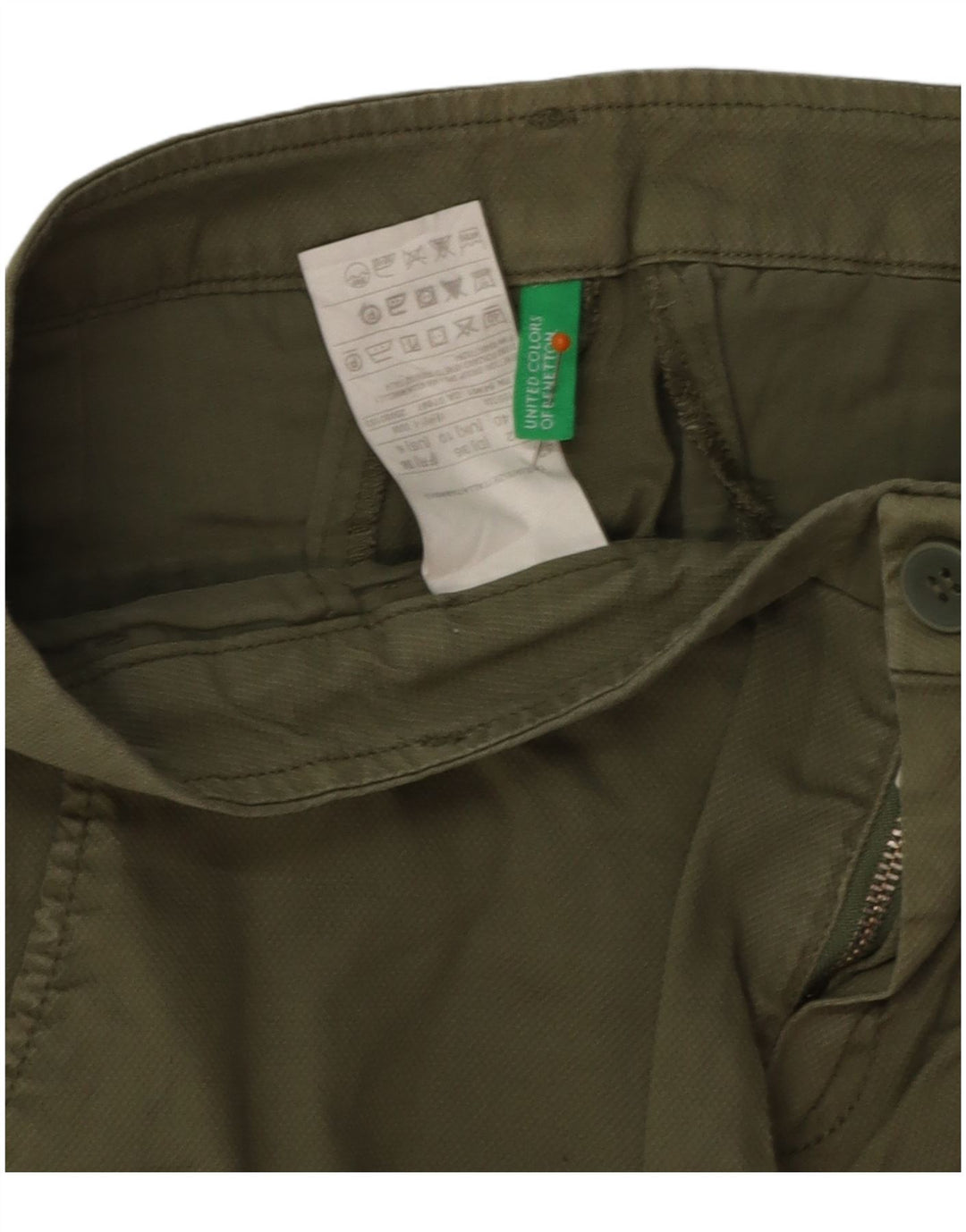 BENETTON Ženske kratke hlače Chino UK 10 Male W30 kaki pamuk